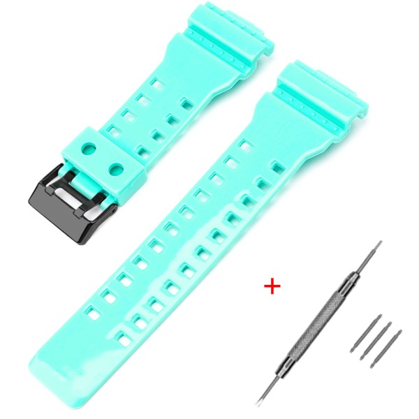 Ремінець для Casio G-Shock GA-100/110/120 Light Green-Glossy BK салатовий полімерний