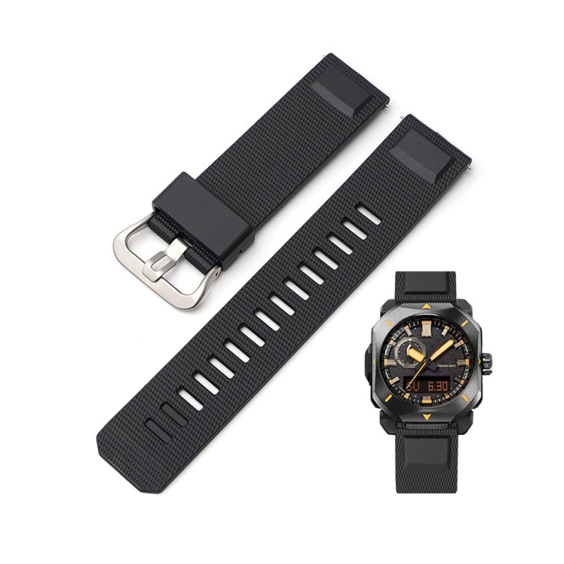 Ремінець для Casio Pro Trek PRW-6900Y Black SI чорний полімерний для PRW-6900Y/6800/3400