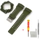 Ремінець + безель для Casio G-Shock GA-100 Army Green-Glossy SI, зелений полімерний набір