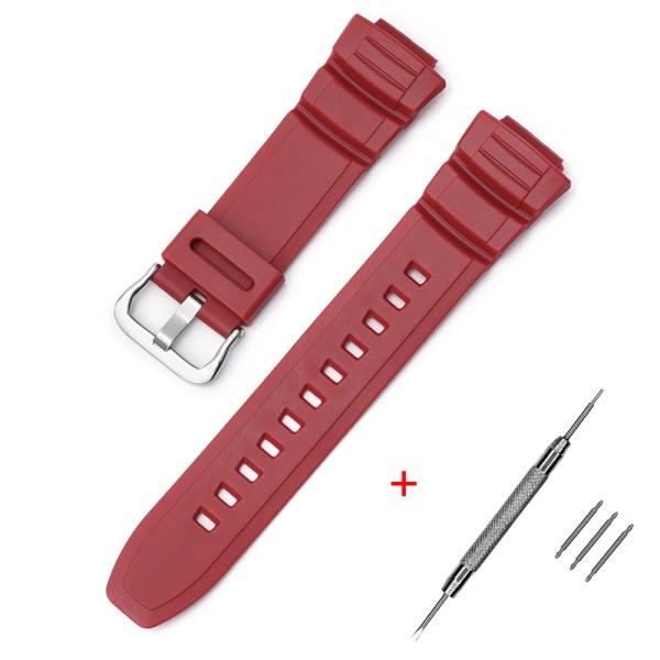 Ремешок для часов Casio AE-2100 Red SI полимерный красный (1051-1199)