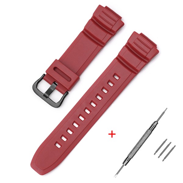 Ремешок для часов Casio AE-2100 Red BK полимерный красный (1051-1202)