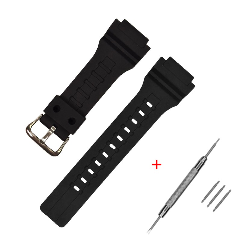 Ремешок для Casio AE-1400 Black SI черный полимерный, совместимый с MCW-200H