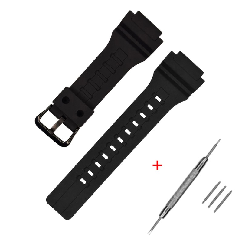 Ремінець Casio AE-1400 Black BK полімерний чорний для годинників MCW-200H та AE-1400
