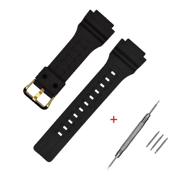 Ремешок для Casio AE-1400 Black GD полимерный черный, совместимый с MCW-200H (1051-1215)