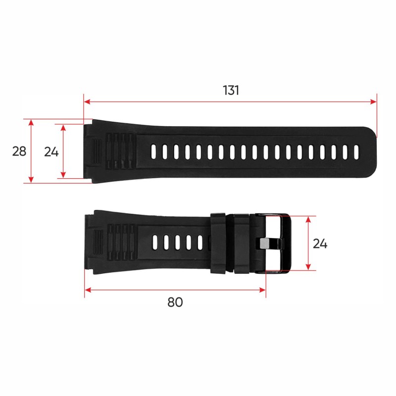 Ремінець для смарт годинника Modfit Expedition Compass Black силіконовий чорний (1051-1217)