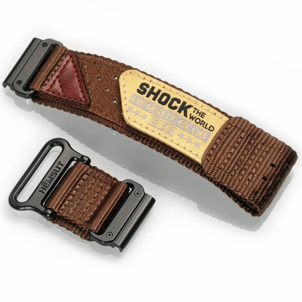 Ремешок Hemsut HGA142 Shock the world Garmin Brown 22 mm нейлоновый коричневый
