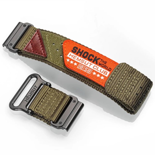 Ремешок Hemsut HGA142 Shock the world Garmin Green 22 mm нейлоновый зеленый
