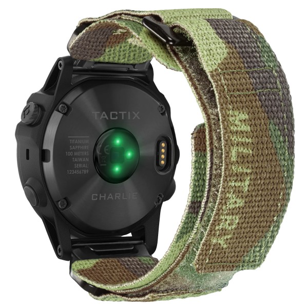 Ремешок Hemsut HGA131 Military Nylon Velcro 20 мм Зеленый камуфляж для Garmin