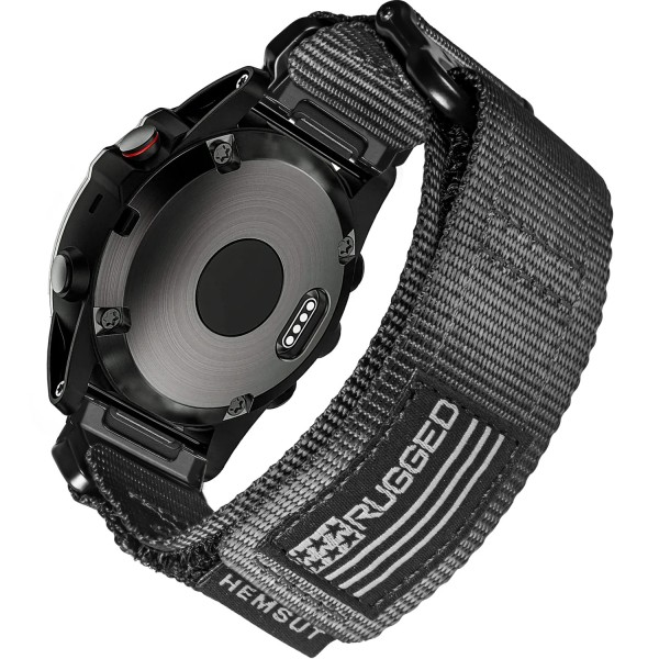 Нейлоновый ремешок Hemsut HGA125 Super Rugged Garmin Black 20 mm для смарт-часов