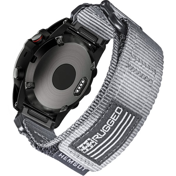 Ремешок Hemsut HGA125 Super Rugged Garmin Grey 20 mm нейлоновый серый (1051-1303)