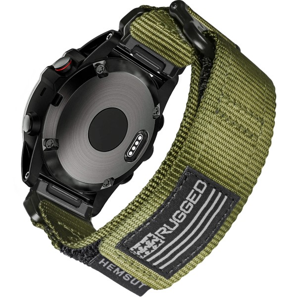 Ремешок Hemsut HGA125 Super Rugged Garmin Green 22 mm нейлоновый зеленый (1051-1305)