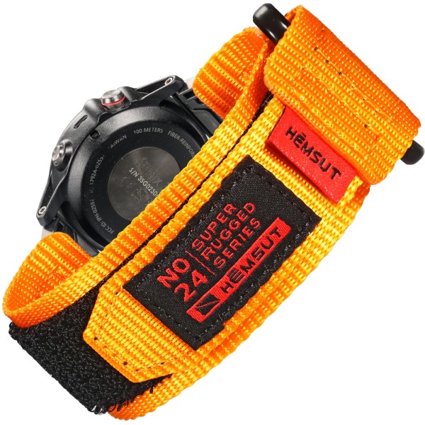 Ремешок Hemsut HS121 Super Strong Nylon Garmin Orange 20 mm оранжевый нейлоновый