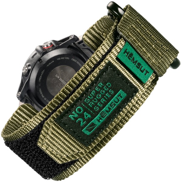 Ремешок Hemsut HS121 Super Strong Nylon Garmin Green 22 mm нейлоновый зеленый