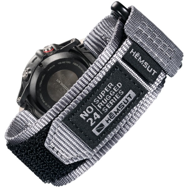 Ремешок Hemsut HS121 Super Strong Nylon Garmin Grey 22 mm нейлоновый серый