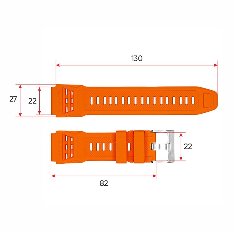 Ремешок для смарт часов K63 Orange (1051-1351) яркий силиконовый браслет
