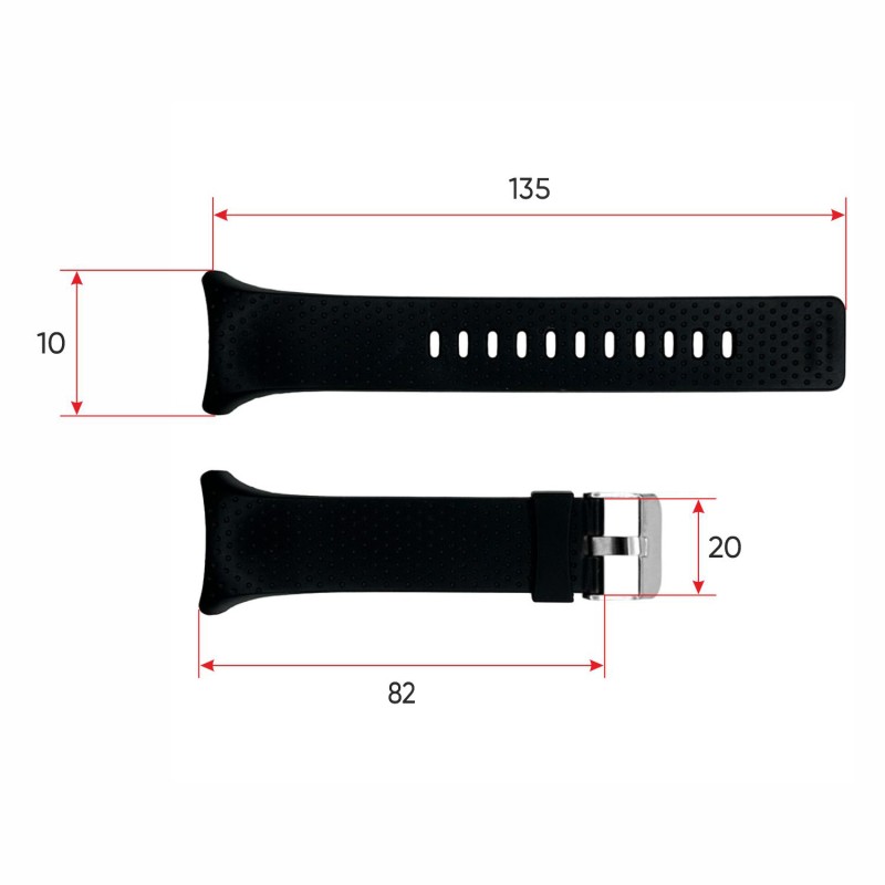 Ремешок для часов Skmei 1856BK Black (1051-1354) — силиконовый браслет черного цвета
