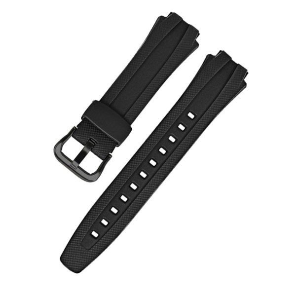 Ремінець для годинника Casio G-Shock AQ-160W/163W Black BK силіконовий чорний (1051-1355)