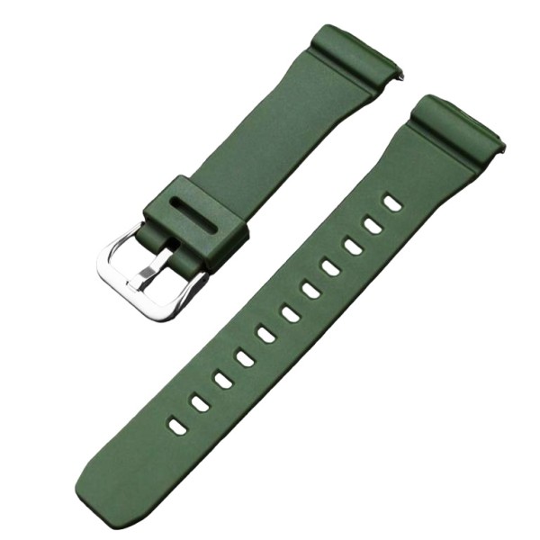 Ремінець для Casio GM-S2100 Army Green SI силіконовий темно-зелений мілітарі (1051-1374)