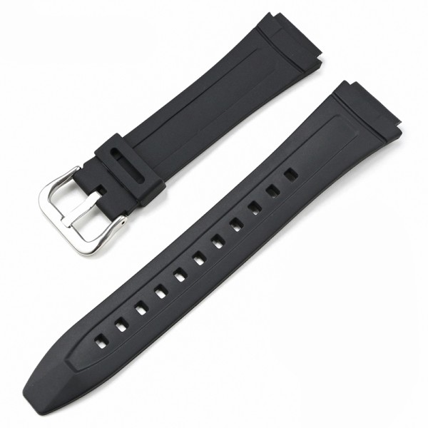 Ремінець для годинника Casio AW-80 Black SI чорний силіконовий (1051-1385)