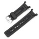 Ремінець для Casio Pro-Track PRG-240/PRG-40 Black SI силіконовий чорний (1051-1389)