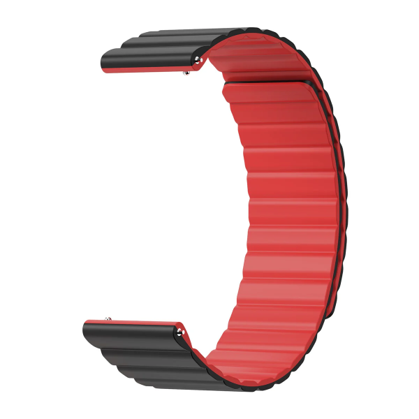 Магнитный ремешок KOSPET 22 мм Black-Red (1051-1391) силиконовый для смарт-часов