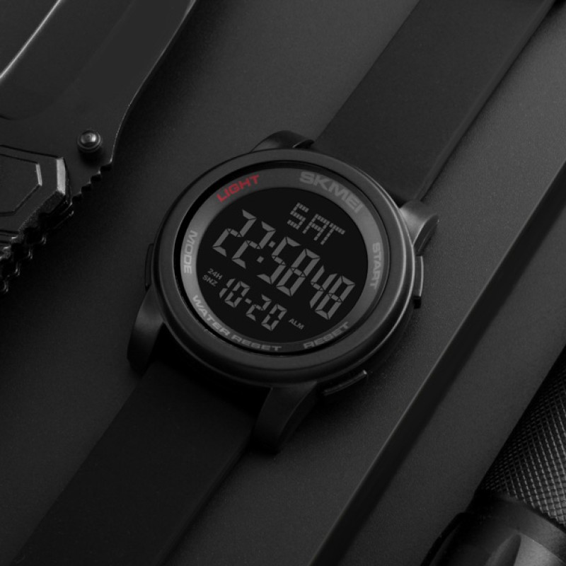 Ремешок для часов Skmei 1257BK Black черный силиконовый 24 мм (1051-1400)