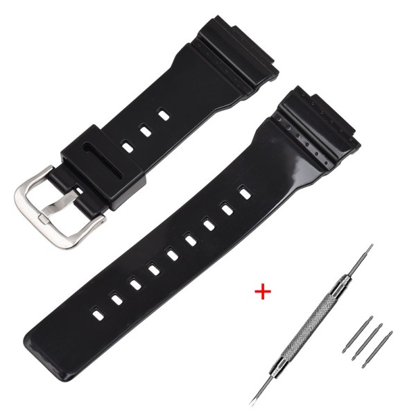 Ремешок для часов Casio BA-110 Black BK черный каучуковый, ширина 14 мм (1051-1409)