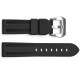Ремешок для часов 3001 Silicone Black-Silver 24 мм, каучуковый черный мужской ремень
