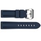 Ремешок для часов 3001 Silicone Blue-Silver 24 мм, синий каучуковый браслет
