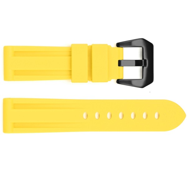 Ремешок для часов 3001 Silicone Yellow-Black 24 мм силиконовый желто-черный