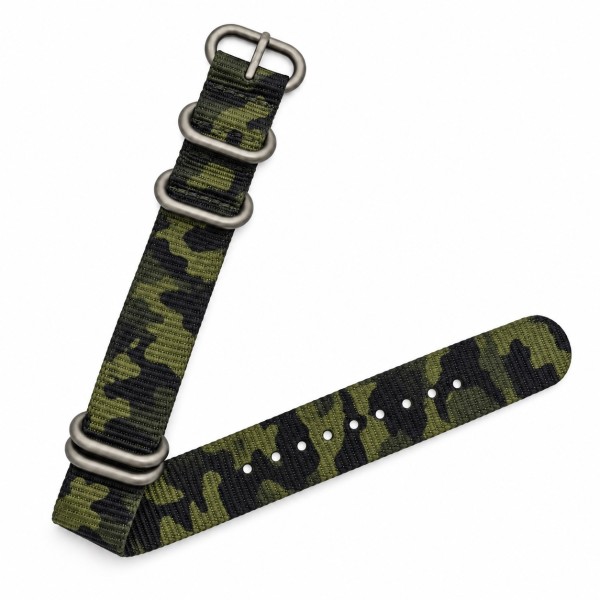 Ремешок Nato Camo Woodland 22 мм для часов — Текстильный браслет в стиле милитари