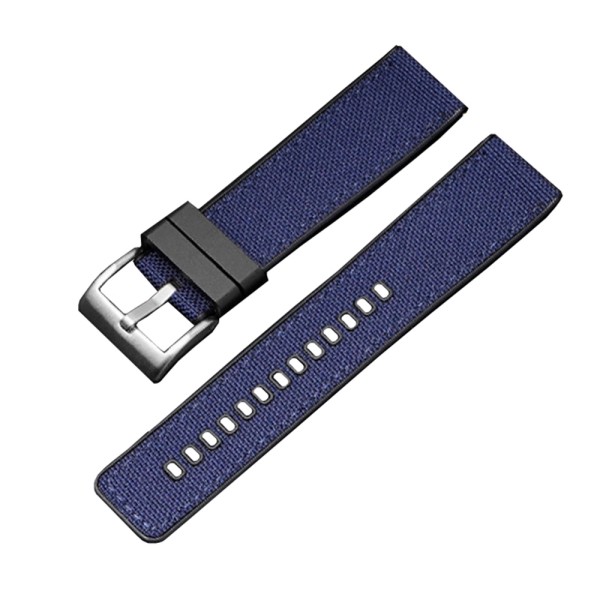 Ремешок для часов 3013 Blue-Silver 24 мм (Нейлон/Каучук) комбинированный синий с серебристым