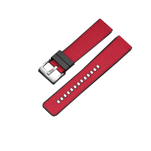 Ремешок для часов 3013 Red-Silver 24 мм (Нейлон/Каучук) красно-серебристый