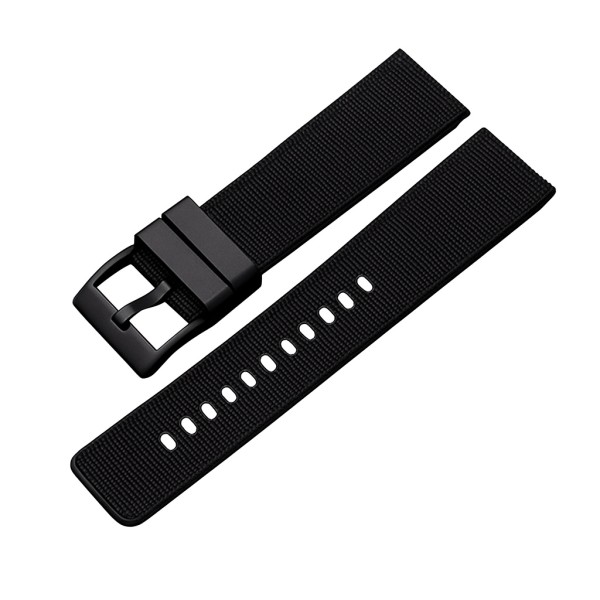 Ремешок 3013 Black-Black 24 мм (Нейлон/Каучук) — комбинированный браслет для часов