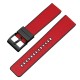 Ремешок для часов 3013 Red-Black 24 мм, комбинированный нейлон и каучук, красно-черный
