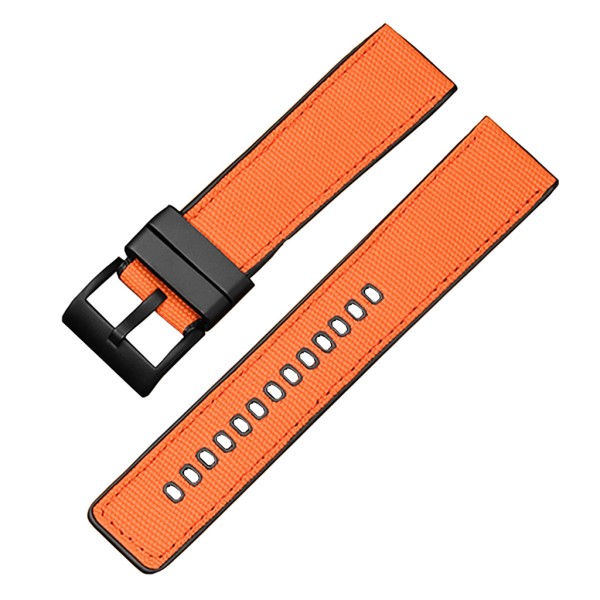 Ремінець 3013 Orange-Black 24 мм (Нейлон/Каучук) для наручних годинників, помаранчево-чорний колір