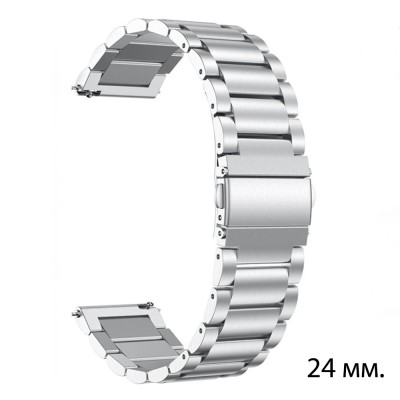 Браслет сталевий для Смарт годинників Silver 24 мм.