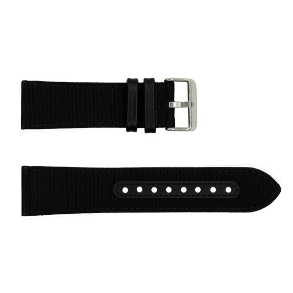 Ремешок для часов Awarder 040/041 Black-Silver 24 мм, черный с серебристой пряжкой