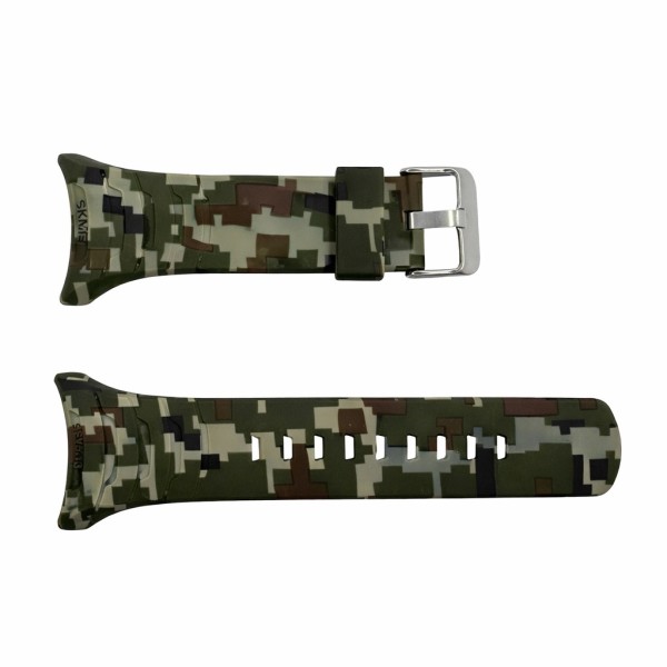 Ремінець для годинника Skmei 2166CMGN Camo Green силіконовий камуфляжний зелений