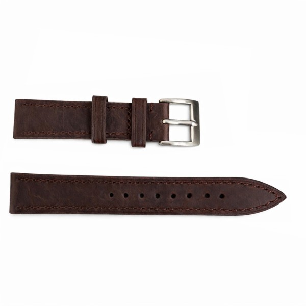 Ремешок для часов Awarder 056 Brown-Silver 20 мм коричневый с серебристой пряжкой
