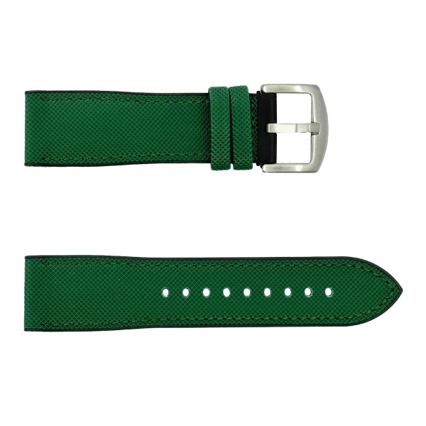 Ремешок для часов Awarder 040/041 Green-Silver 24 мм, зеленый с серебристой фурнитурой (SKU: 1051-1608)