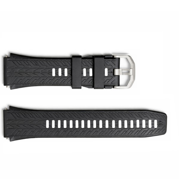 Ремінець для годинника Kospet Tank M3 / M3 Ultra Black-Silver 22 мм силіконовий з металевою пряжкою