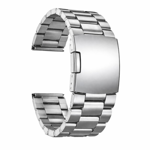 Браслет металлический Awarder 016/017 Silver 22 мм для часов, серебристый стальной ремешок