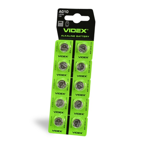 Батарейка Videx LR1130 щелочная для часов и электроники (AG10, 1051-1637)