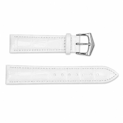 Ремінець для годинника 18 мм Шкіряний White-Silver