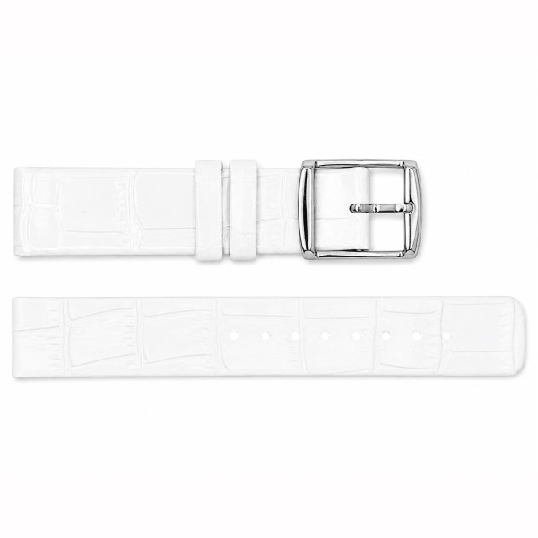 Ремешок для часов 18 мм Кожаный White-Silver (SKU: 1051-1646) от бренда Ремешки для часов