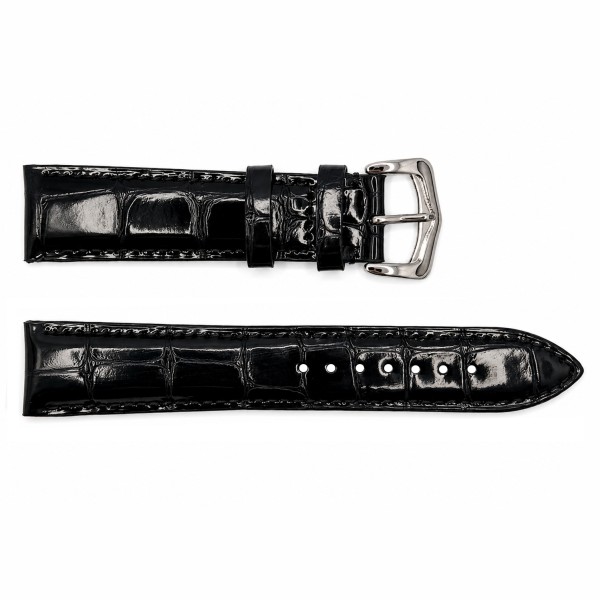 Ремешок для часов Ремешки для часов Лакированный Black-Silver 20 мм (1051-1650)