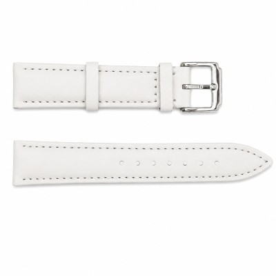 Ремінець для годинника Шкіряний White-Silver 18 мм