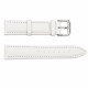 Ремешок для часов Кожаный White-Silver 18 мм (1051-1658) — Белый ремень с серебристой пряжкой