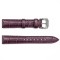 Ремінець для годинника Шкіряний Burgundy-Silver 16 мм